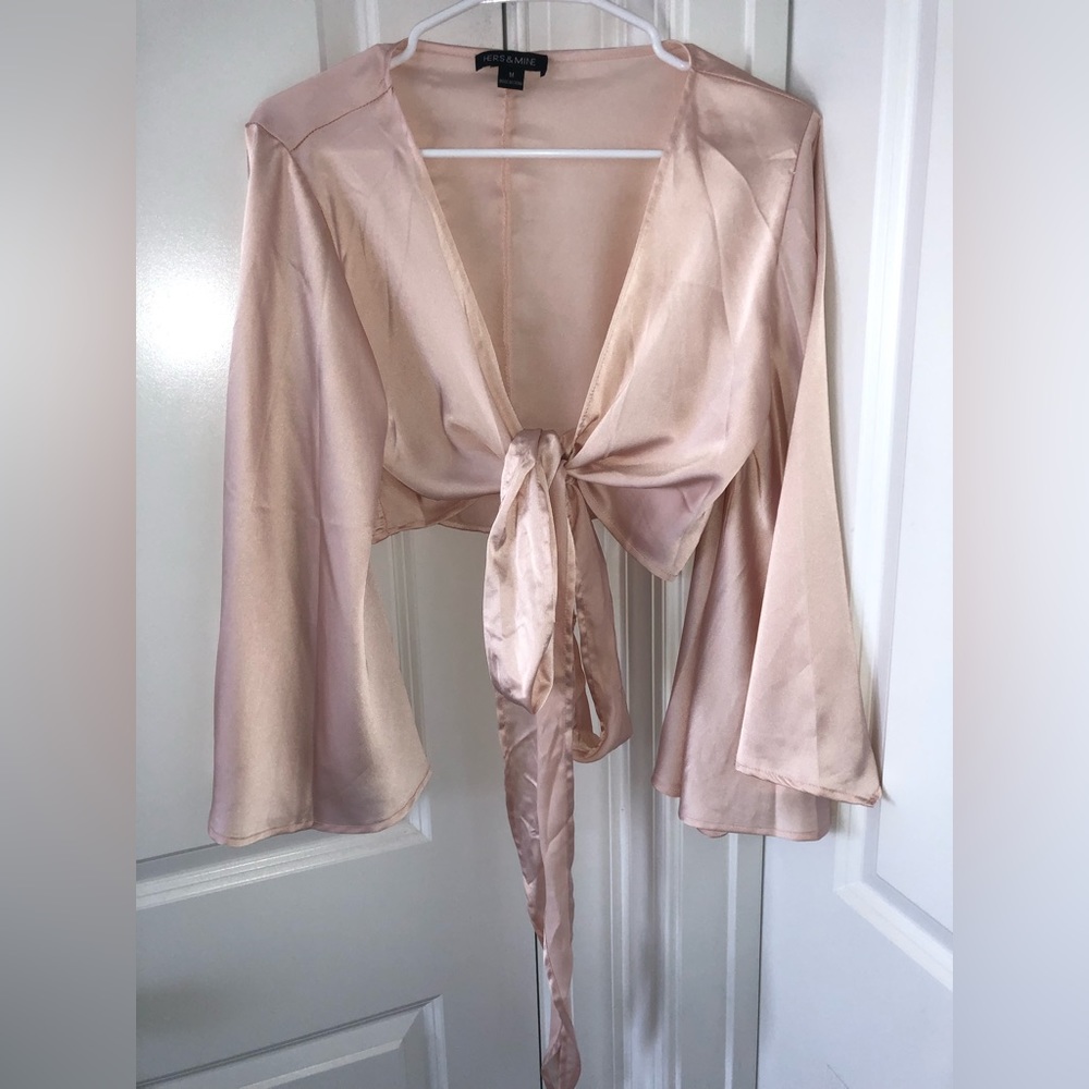 Hers & Mine Satin Tie Top